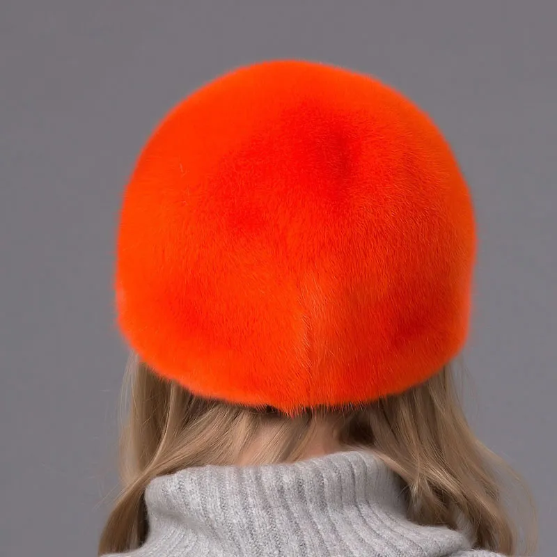 Natural Suede Fur Hat Luxury Fur Cap 