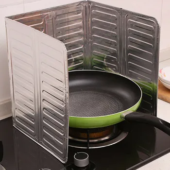 

50Pcs/pack Aluminum Foil Oil Barrier Stove Cooking Heat Insulation Anti -Splashing Oil Baffle Kitchen Utensils family Supplies