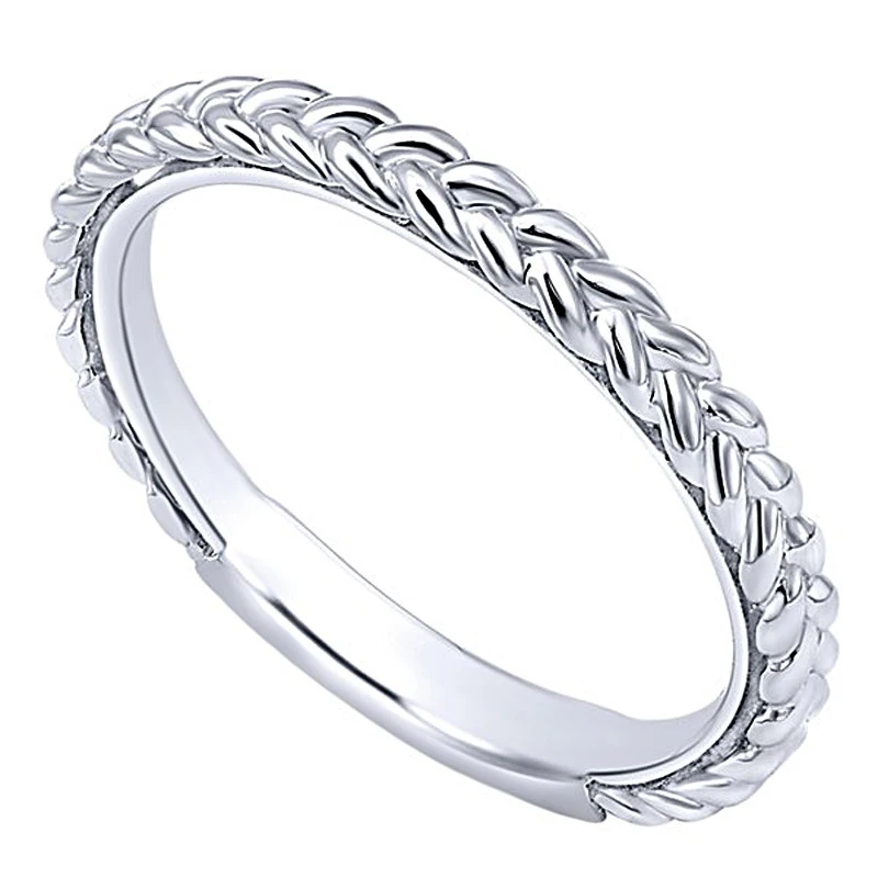 

Silver Color Stackable Ring Wheat Shape Arrow Finger Brand Ring For Women Engagement Wedding Vintage Silver Jewelry
