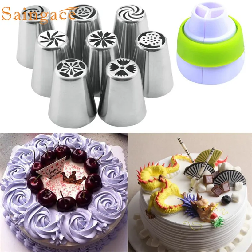 

2018 Saingace 8pcs/Set Russian Tulip Flower Icing Piping Nozzles Cake Decor Tips Baking Tools Dessert Decorators 2o0417