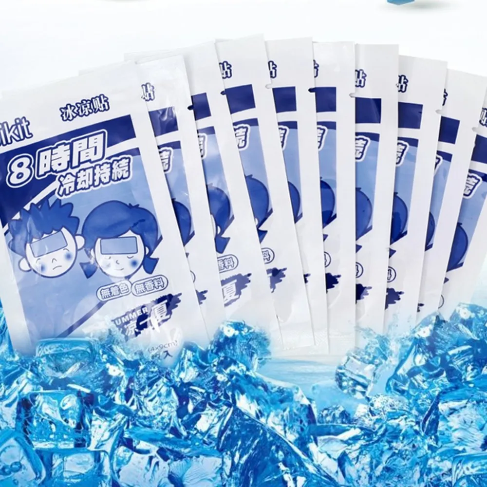 

10pcs/set Disposable Antipyretic Cooling Towel Pad Relief Migraine Fever Cold Front Cooling Sticker Home Kid Adult Cool Towel