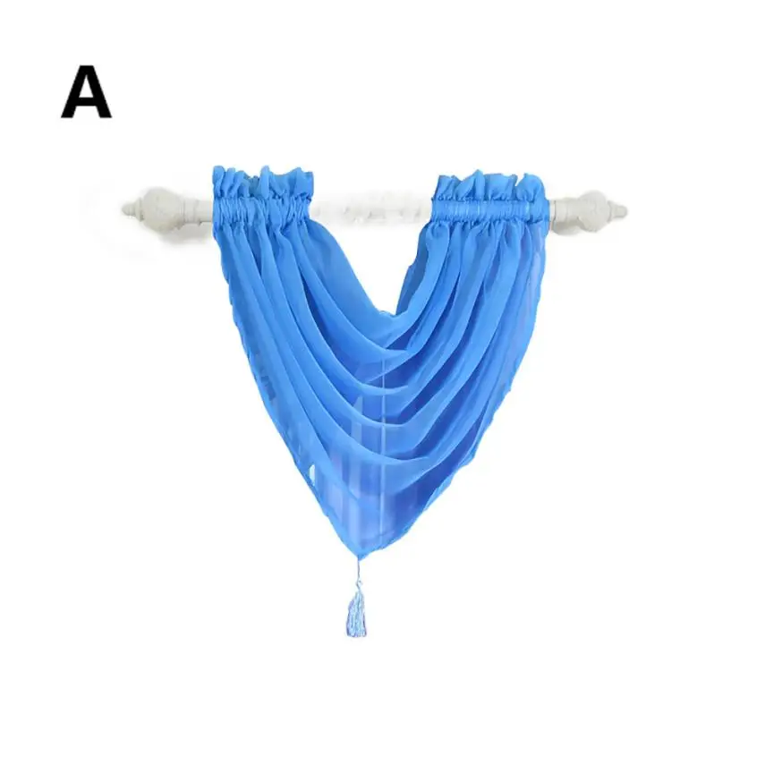 Горячее предложение новая вуаль занавески пеленки всех цветов пелмет балдахин чистая занавеска s вуаль Swag - Цвет: A