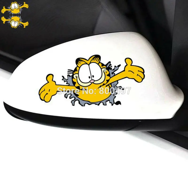 

2 x 3D Car Styling Funny Garfield Coming Out Cat Design Decal Motorcycle Decoration for Tesla Ford Chevrolet Volkswagen Hyundai
