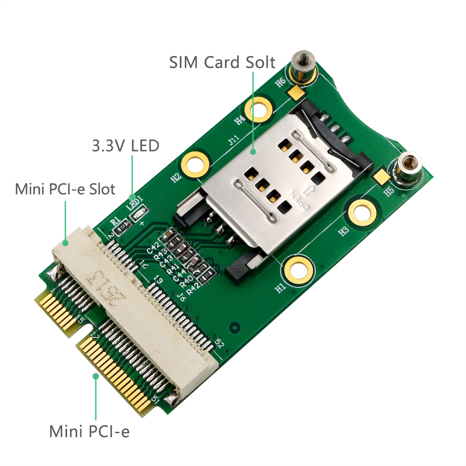 Адаптер Mini PCI-E со слотом для sim-карты для 3g/4G, WWAN LTE, gps-карты, адаптер Mini PCI-e