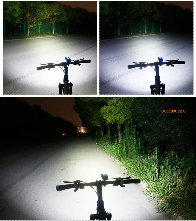 Top Deemount Cycling Front Lighting Bicycle Headlight Front Lamp T6 Cree U2 COB LED Torch Lantern Internal Battery Type USB Charge 6