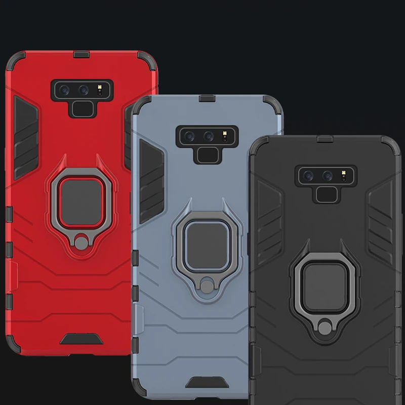 

Case For Samsung Galaxy A7 A5 2018 S8 S9 Plus Case Note 9 J4 J6 EU J2 Pro A8 Plus 2018 Armor Iron Ring Shockproof Case Adsoption