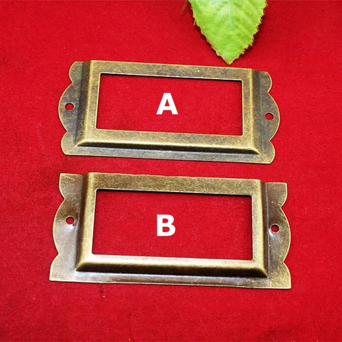 85*42MM Antique Office Library File Cabinet Drawer Name Card Label Holder Frames Name Plate