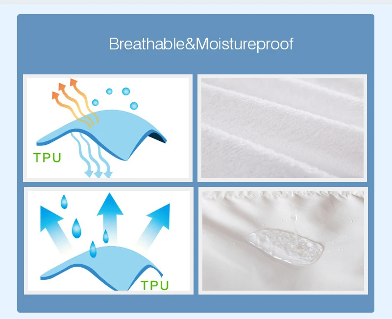 Покрывало для кровати хлопок Терри Чехол матраса водонепроницаемый дышащий матрас протектор кровать анти-клещи наматрасник чехол для матраса