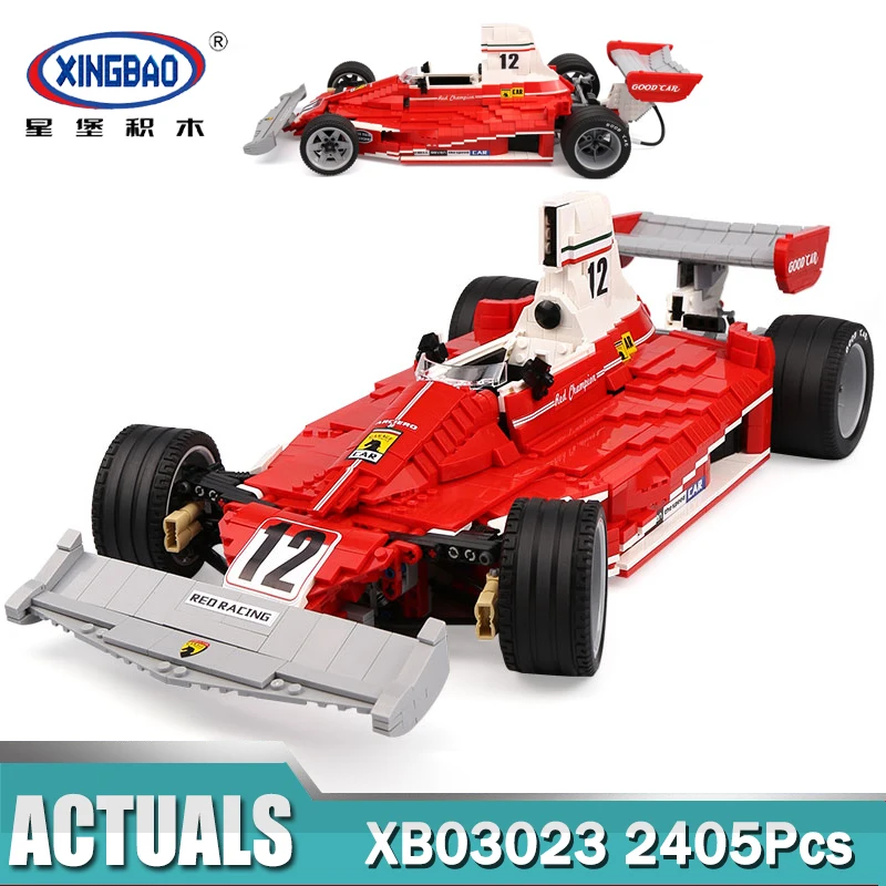 

2405Pcs XINGBAO 03023 The Red Power Racing Car Set Building Blocks Bricks DIY Toys for Technic Fans