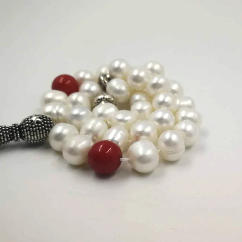 Натуральный жемчуг Tasbih 33 66 99 мусульманский пресноводный жемчуг Tasbih Подарочный жемчужный браслет для женщин Misbaha love gift Islamic jwelry для женщин