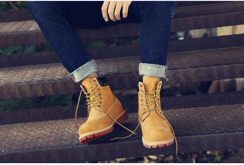 Мужские повседневные ботинки из натуральной кожи большого Size36-47; мужские ботинки из водонепроницаемой замши; сезон осень-зима; зимние ботинки высокого качества