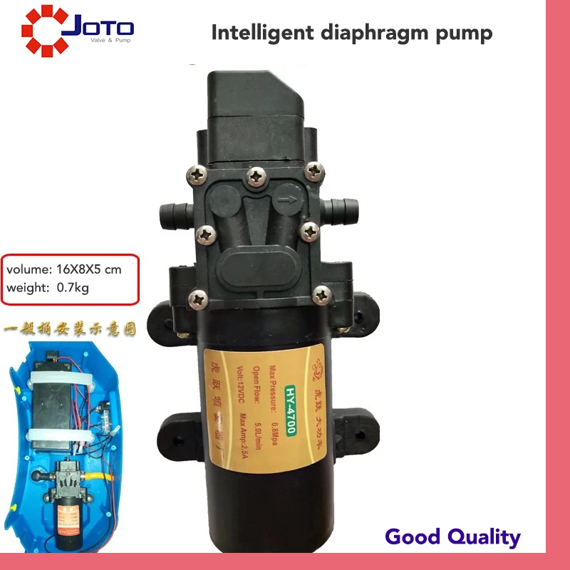 

12V 3.6L/MIN Electric Sprayer Pump Motor High Pressure Self-priming Diaphragm Pump