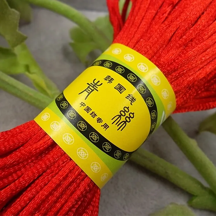 JINSE 3 мм 20 м/sheaf китайский шнур с узлом, сатиновая плетеная веревка, красный, черный, кофейный, ювелирное изделие, бисероплетение, веревка JCD012 - Окраска металла: RED