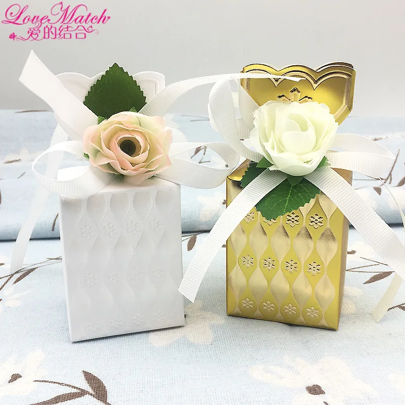 Love Match 10pcs Flower Vase Wedding Favors Box Gift Boxes Baby Shower