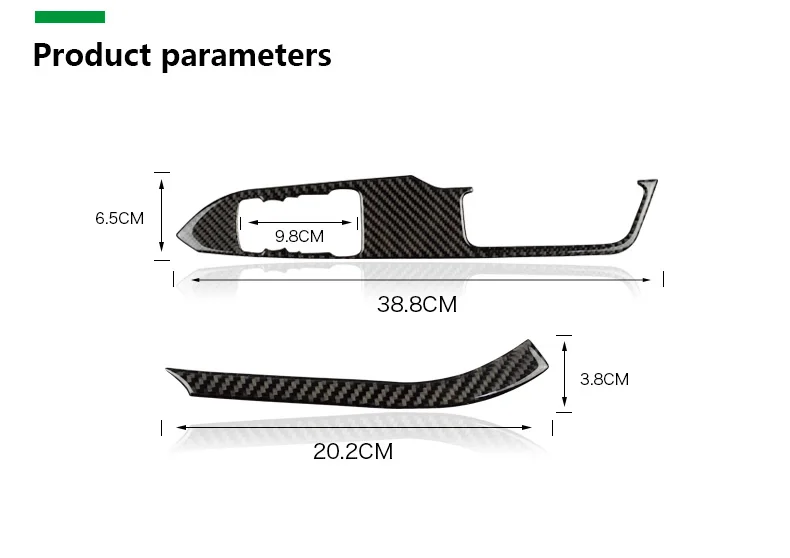 For Ford Mustang Carbon Fiber Car Interior Window Control Switch panel Decor Frame Cover (8)