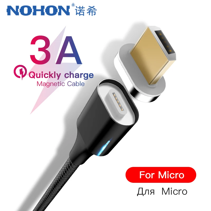 

NOHON Magnetic Cable Micro USB Type C Fast Charging Data Cables For iPhone X 7 8 6 XR MAX For Samsung Xiaomi Huawei Charger Cord