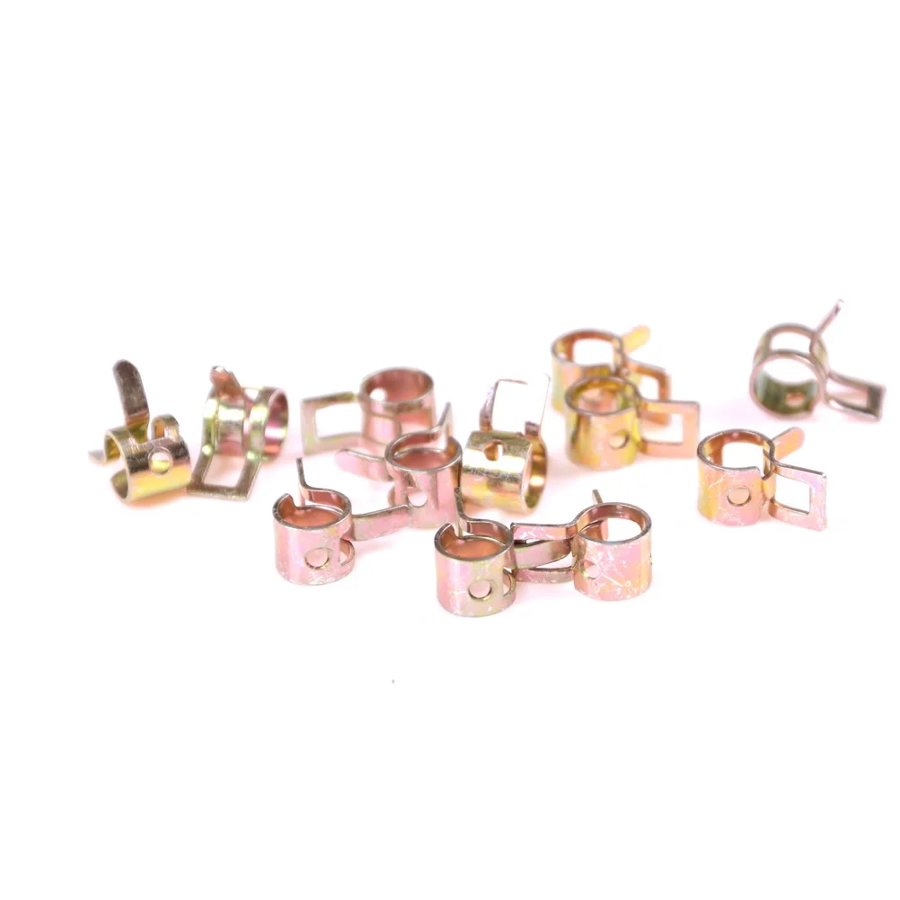 10Pcs/lot Motorcycle 5-10mm Spring Clip Vacuum Fuel Hose Line Silicone Pipe Tube Band Clamps Fastener