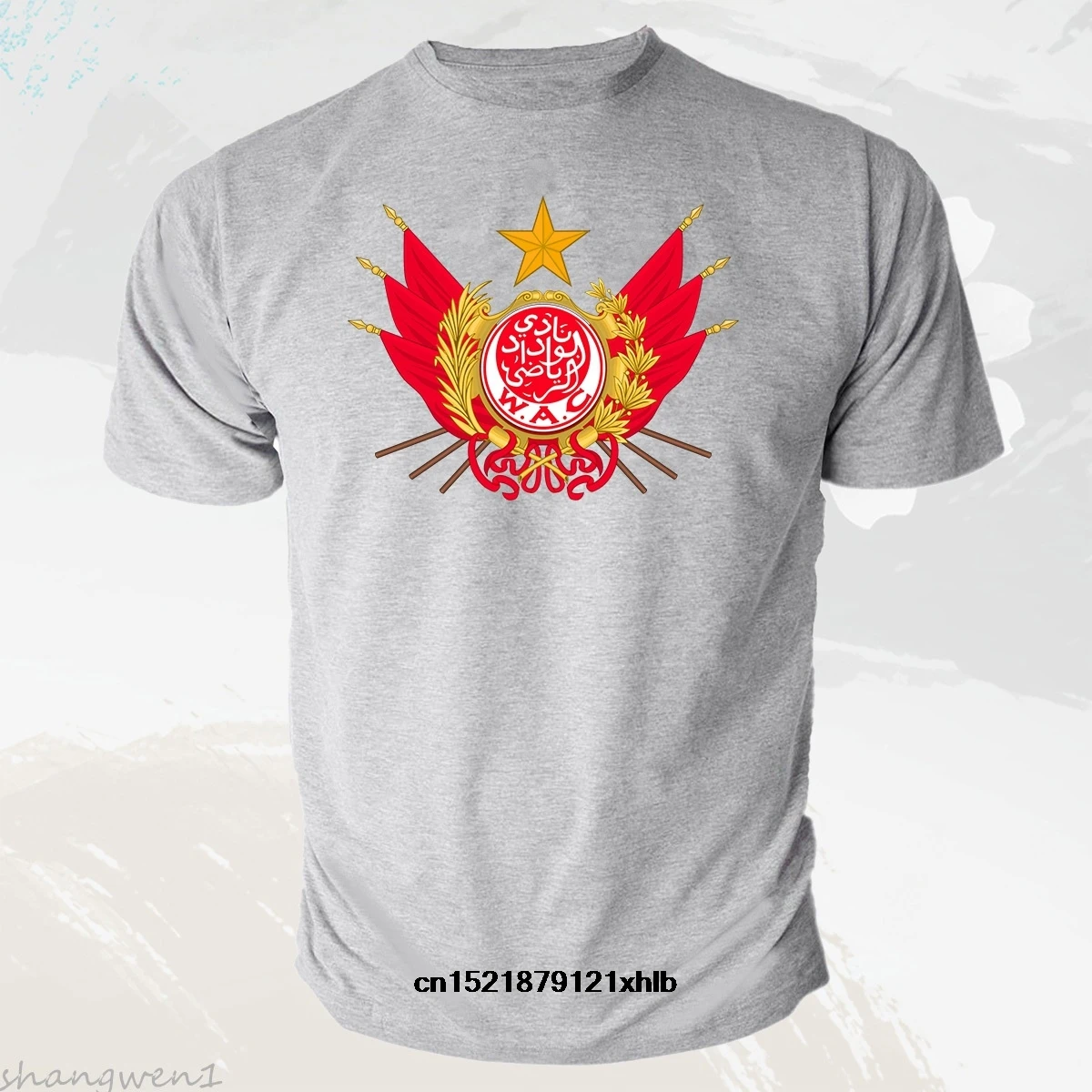 

Men T shirt Wydad Athletic Club of Casablanca WAC Morocco Grey Tee Shirt Round Neck Tops women