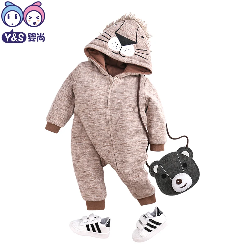 

Y&S Newborn Baby Boy Winter Romper Cotton Jumpsuit Autumn Fashion Infant Clothes Warm Costume Cartoon Lion Kids Animal Clothing