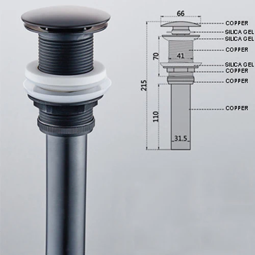 Vessel Sink Drain Vintage Black Brass 8" Bathroom Kitchen Faucet Basin