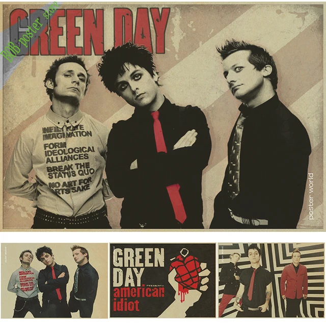 green day poster group american idiot vintage poster punk rock