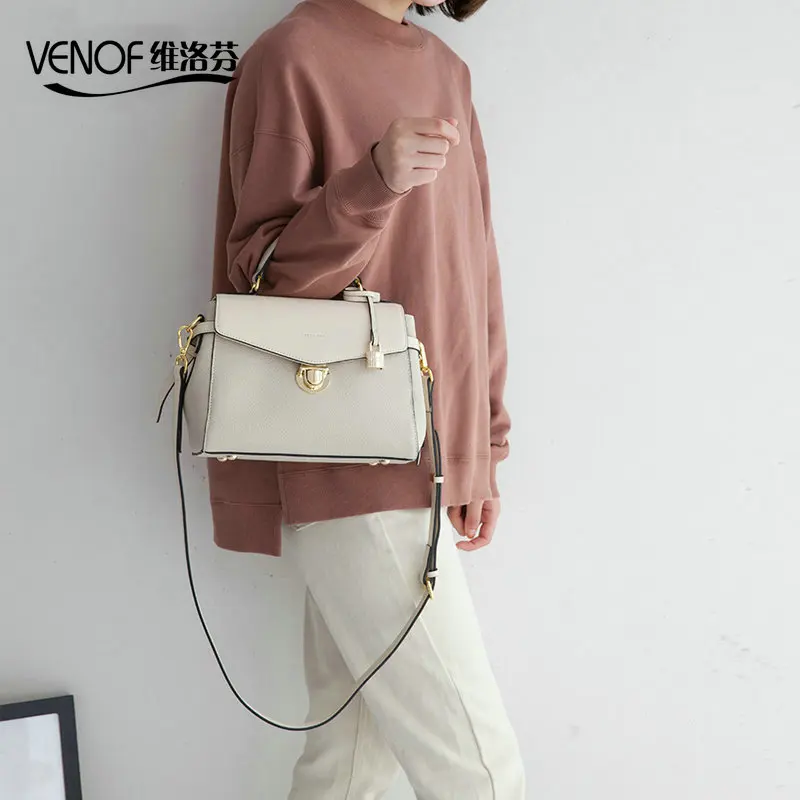 

VENOF Fashion genuine leather women Shoulder Bag Exquisite messenger bag ladies crossbody bag luxury handbags women bag designer