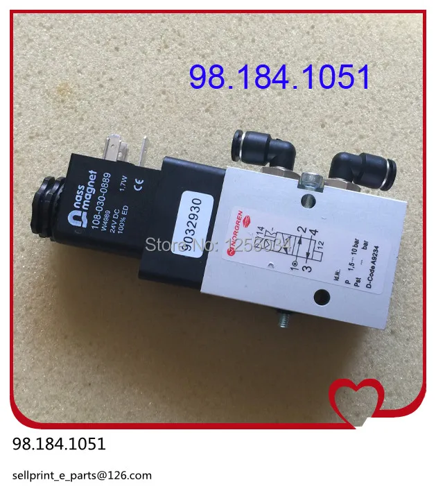 98.184.1051 solenoid valve for heidelberg, heidelberg valve 98.184.1051/02, 2625484