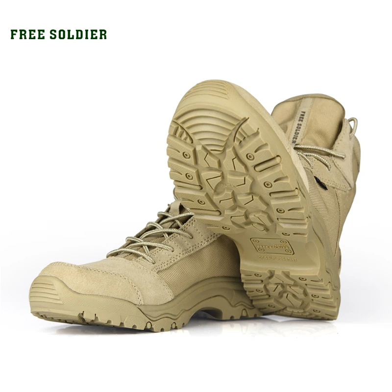 FREE SOLDIER outdoor shoes men's tactical boots for climbing breathable lightweight mountain boots hiking shoes