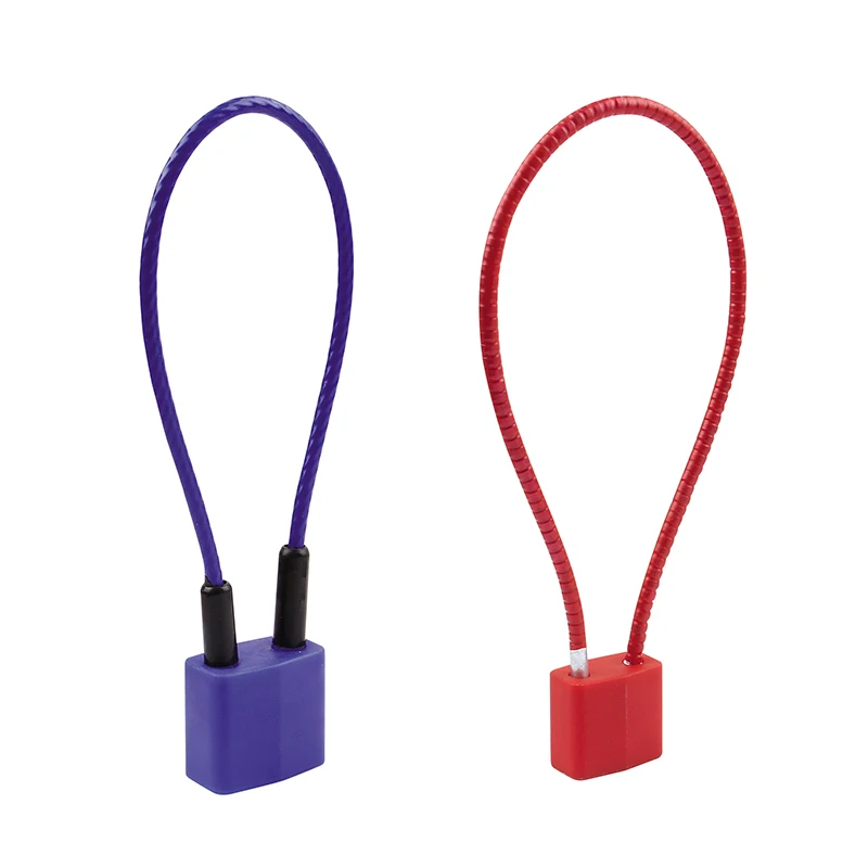 

Lockey Red Blue Plastic Steel Cable Gun Safety Padlock Locks Keyed with Rubber Cover