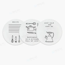 Nordic Стиль минималистический черно-белый Еда Цитата Чаша Дизайн Керамика дома барная Подставка под посуду креативный подарок Кухня дополнительный коврик коврики