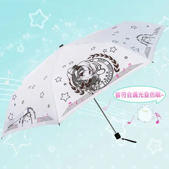 

Lovelive! Portable Rain Umbrellas Kotori Minami Safety Reflective Light Pencil Umbrella Gradient Color Paraguas