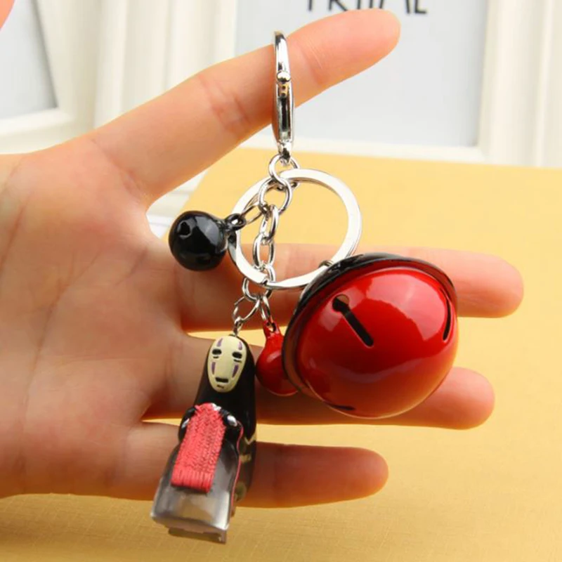 

1 Pc Lovely Faceless Man Key chains no face man Key rings Anime Action Figure Model Bell Keychains Christmas Gift Kids Toy