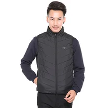 3 регулируемые уровни Temp. Стоячий воротник с подогревом жилет Зимний теплый жилет Электрический согревающий пояс с power bank