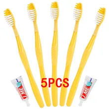 5 шт. одноразовая зубная щетка для гостиницы с зубной пастой для мытья полоскания для путешествий походный набор удобный пластиковый дорожный инструмент для чистки зубов
