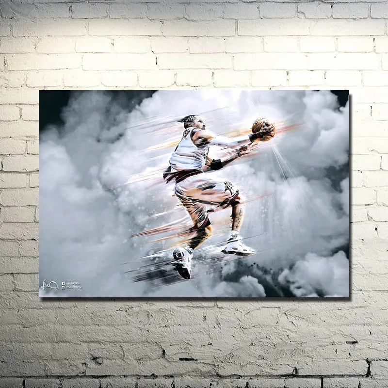 Allen Iverson Basketball Star Silk Cloth Poster 13x20 20x30inch Basketball Pictures for Home Wall Decor 015