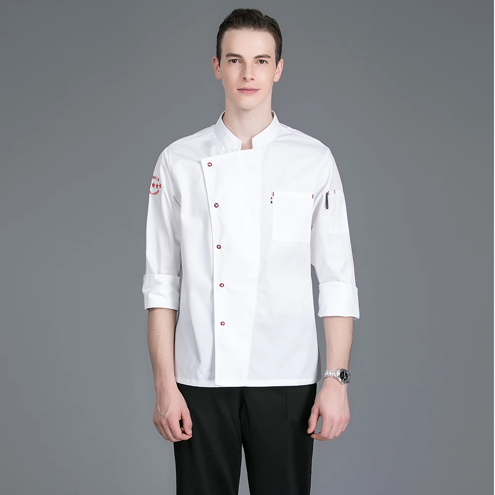Новые с длинным рукавом поварская рубашка Топ Ресторан поварская одежда спецодеждой Hot Pot одежда для официанта Парикмахерская комбинезоны