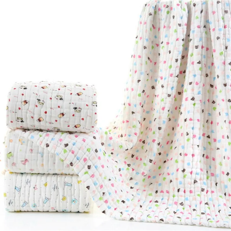 

Super thick 12 layers muslin cotton new born baby receiving blanket seersucker kids infant sleeping bedding cover blanket