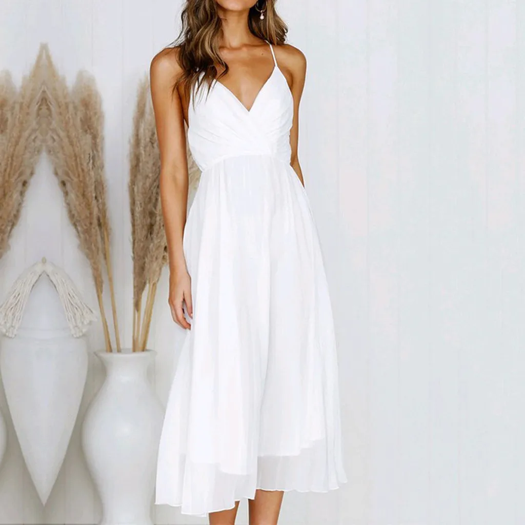Summer White Maxi Dress 2019 Women Spaghetti Strap Sleeveless Long Dress Party Dresses Woman Party Night Elegant Dress Summer White Maxi Dress 2019 Women Spaghetti Strap Sleeveless Long Dress Party Dresses Woman Party Night Elegant Dress