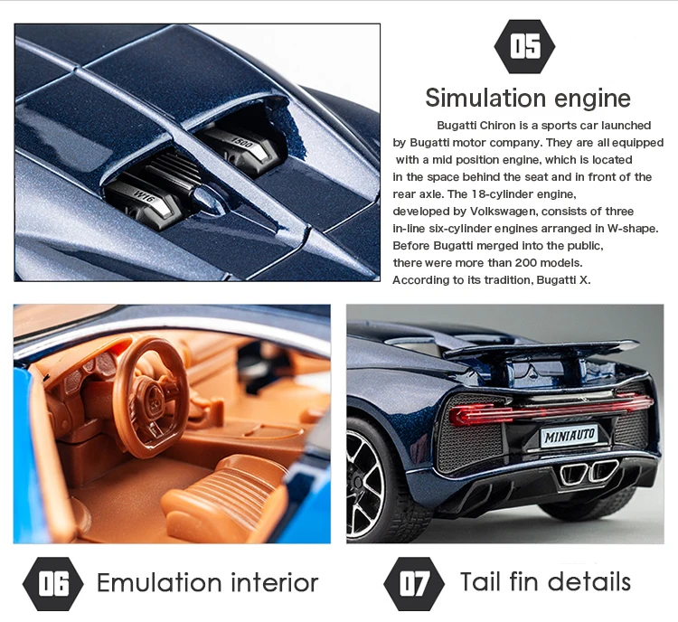 KIDAMI 1:32 Масштаб Bugatti литье под давлением модель автомобиля игрушечные машинки оттягивающийся автомобиль со звуком светильник Коллекция подарков для детей Взрослые машинки