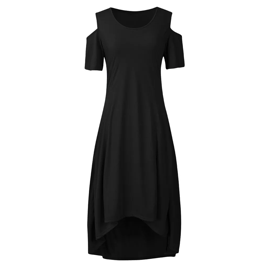 Платье Макси женское повседневное Модное Элегантное L-5XL плюс размер o-образным вырезом сплошной цвет с коротким рукавом без бретелек летнее платье Z4