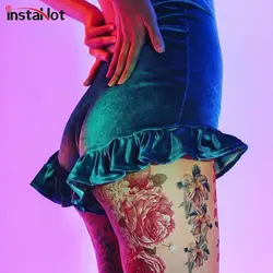 InstaHot бархатные оборки 3 цвета шорты женские с высокой талией винтажные элегантные шорты сексуальная милая Клубная одежда красивая Пижама