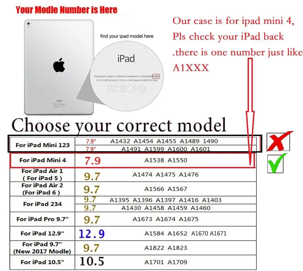 7 9 ''чехол для планшета iPad mini 4 чехол с вращением на 360 градусов A1538 A1550 флип Смарт