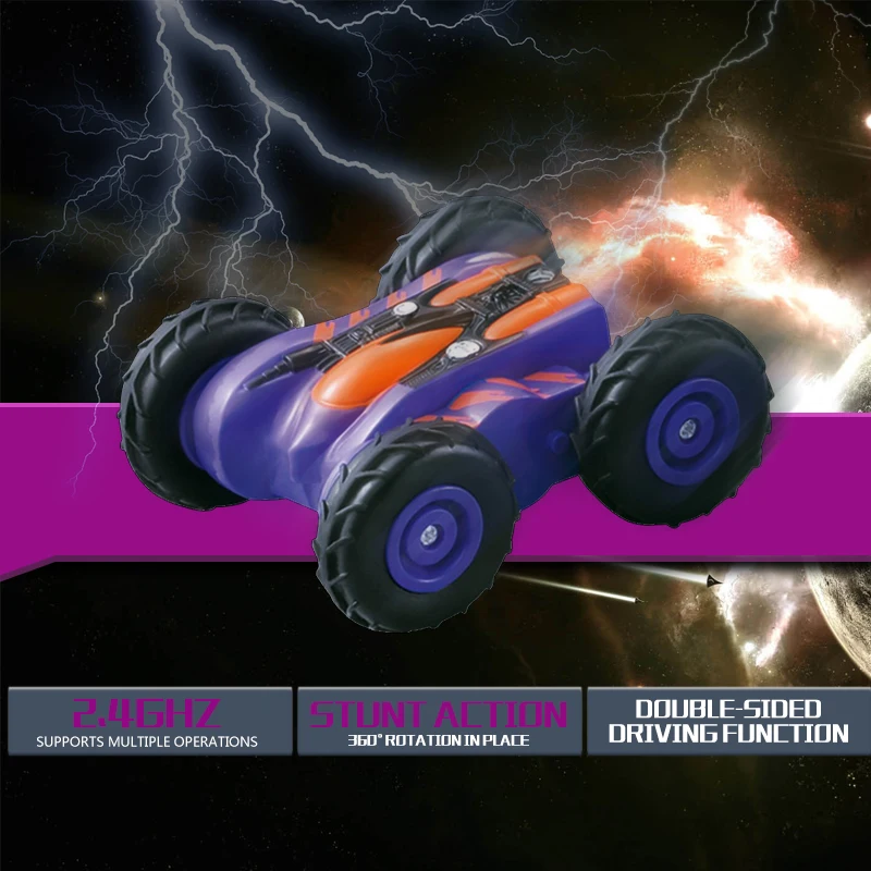 

777-606 Mini Tumbling Stunt Car Double-Sided 360 Degree Rotation Anti-Skid Light Remote Control Car Children'S Educational Toys