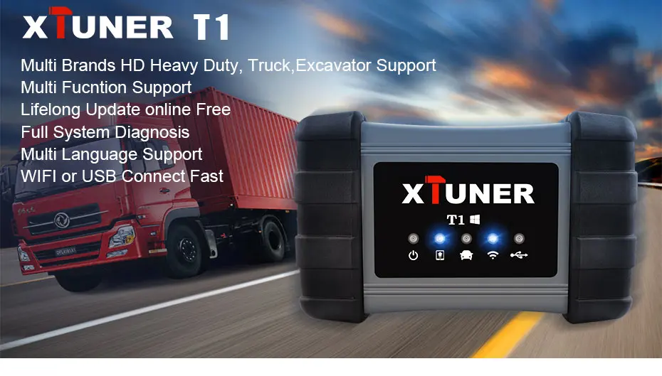 XTUNER T1 WiFi 24 В сверхмощный грузовик OBD2 сканер диагностический инструмент Easydiag Подушка безопасности ABS DPF дизельный грузовик сканер автомобильный инструмент