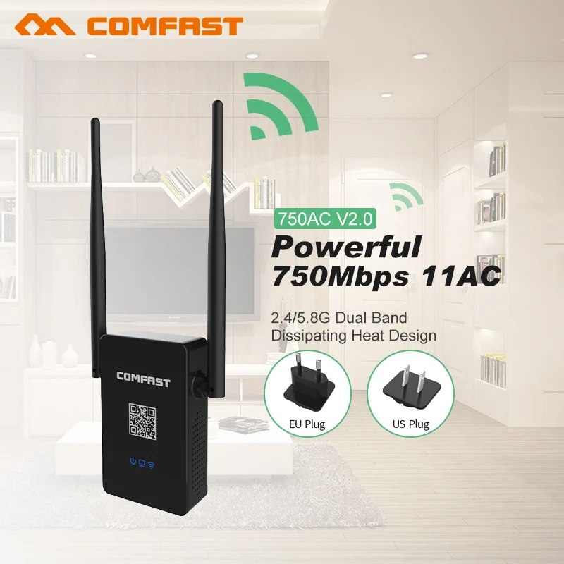Dual Band 2.4+5.8G Wi fi Repeater 750M Wireless N Router Wifi Long Range Extender Booster Signal Roteador Amplifie | Компьютеры и офис