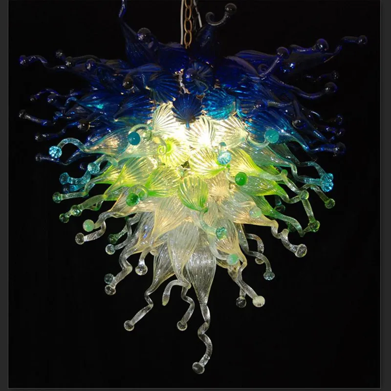 

Green Glass Chandelier Lightings Shade Color Art Glass Design Led Crystal Pendant Lighting-Girban Brand