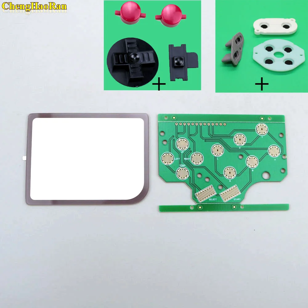 

For DMG GB Plastic A B Button Silicon D-pad Select Start Rubber Button For Raspberry Pi Zero PCB Board & Lens Protector