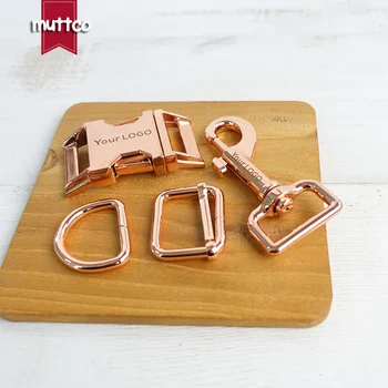 

20sets/lot (metal buckle+adjust buckle+D ring+metal dog clasp/set) 25mm engraved buckle DIY dog collar accessory custom LOGO