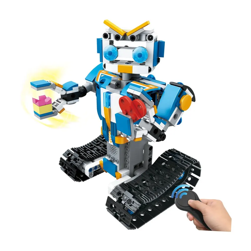 392 шт. M1 4CH пульт дистанционного управления DIY RC строительные блоки робот Робот игрушки творческие кирпичи с 360 вращаться на месте для подарка детям - Color: 351pcs M4 Robot
