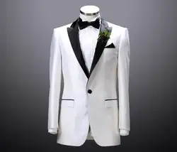 На заказ мужские костюмы Groomsmen Пик нагрудные Жених Смокинги One Button Свадебный Лучший мужской костюм (куртка + брюки + галстук + Hankerchief) a4